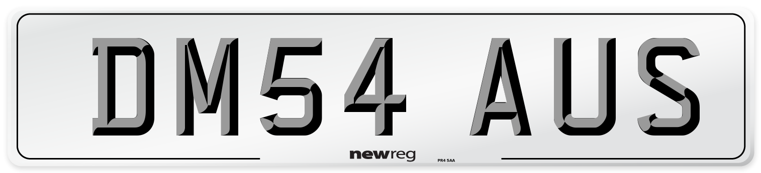 DM54 AUS Number Plate from New Reg